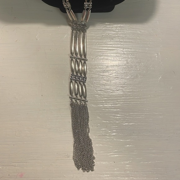 Vintage Forever 21 24” mixed metal silver tone tassel necklace w/3.5” extender - Picture 7 of 12